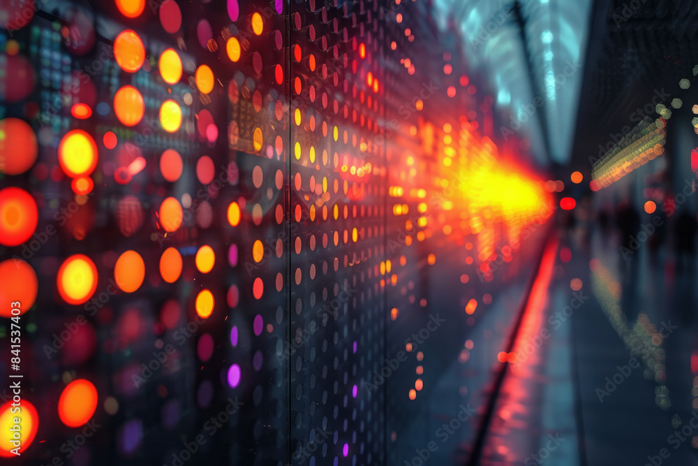 Aufkleber modern digital typography featuring dynamic abstract pixel glow,