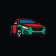 Original vector illustration. A passenger car. A contour icon.