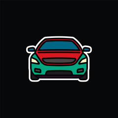 Original vector illustration. A passenger car. A contour icon.