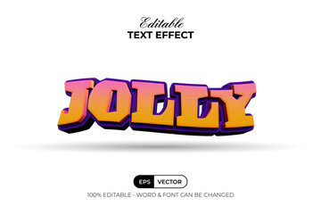 Jolly Text Effect 3D Gradient Style. Editable Text Effect.