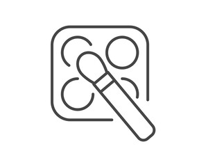 Linear vector graphic icons of beauty and cosmetics in the form of eyelids shadow and eye makeup.