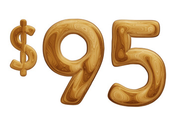 Wooden 95 dollar for price and offer concept