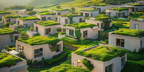 Fototapeta premium Rustic Village Scene from Above Generative AI