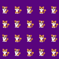 cat dog pattern on a purple background