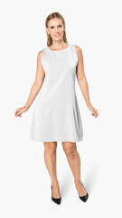 Png dress mockup transparent on beautiful woman