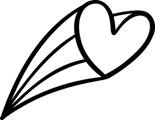 Reetro shooring heart doodle outline