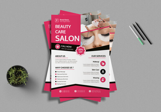 Beauty Care Salon Flyer Template