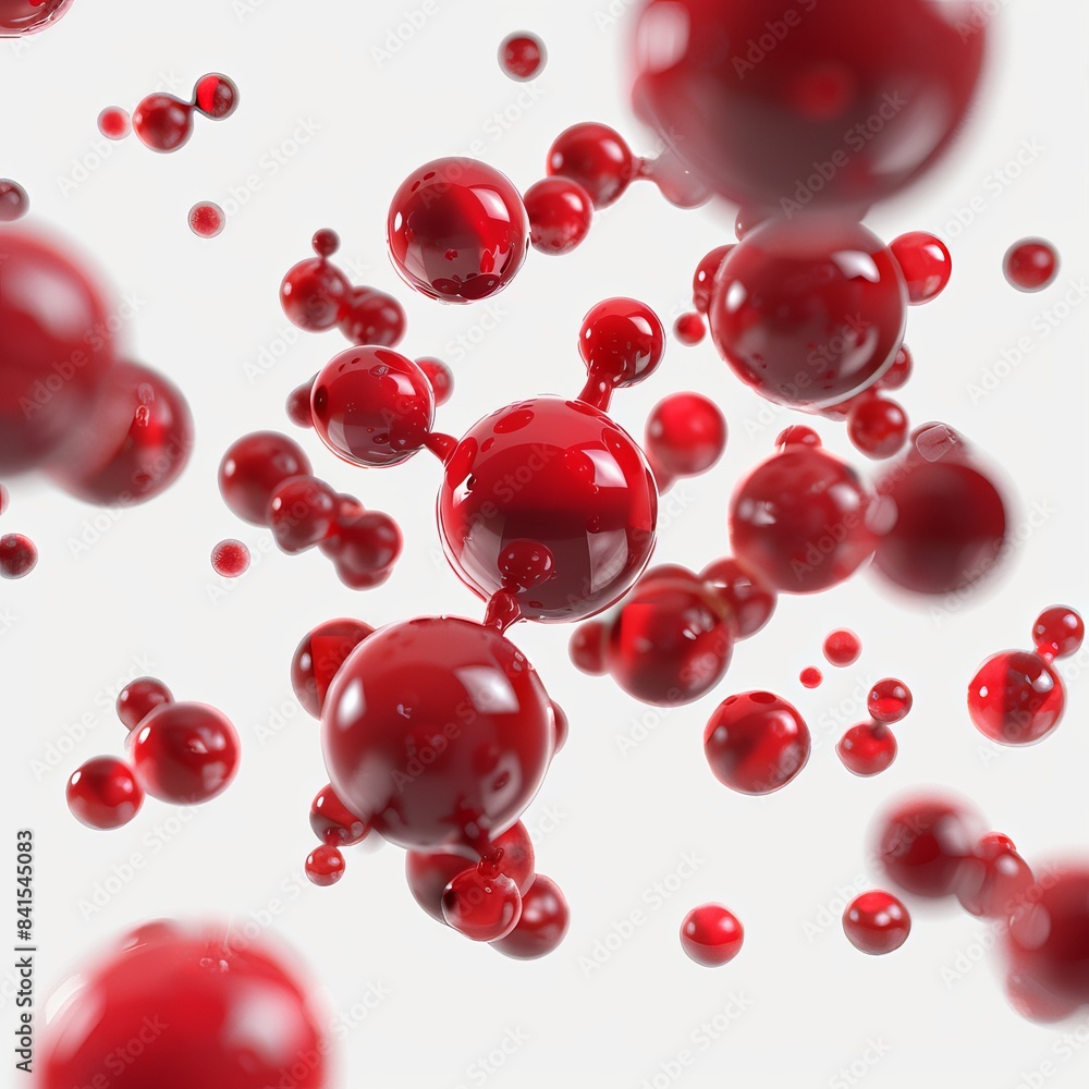 Poster molecules in motion on white background generative ai