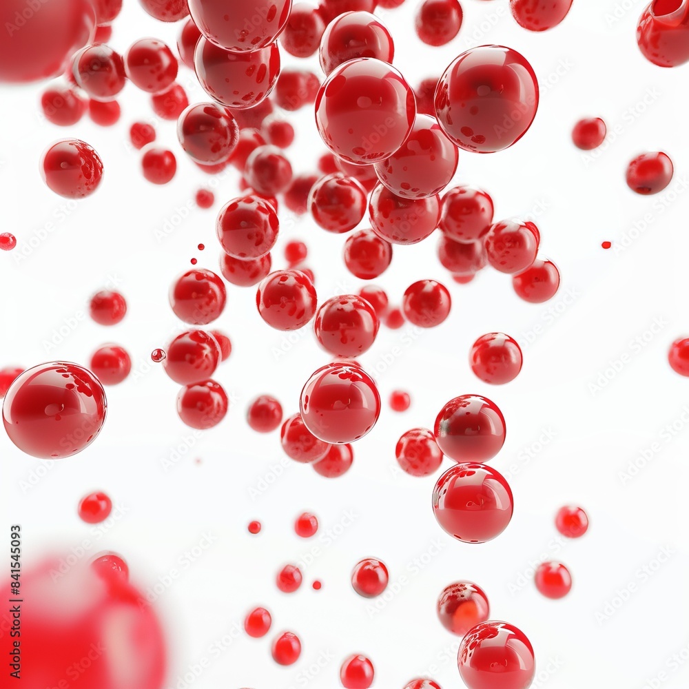 Poster molecules in motion on white background generative ai