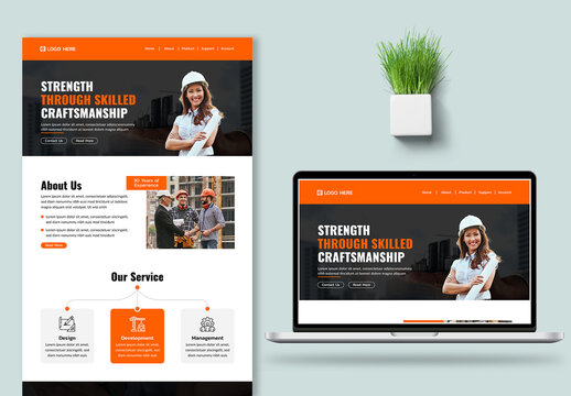 Construction Landing Page UX UI Design