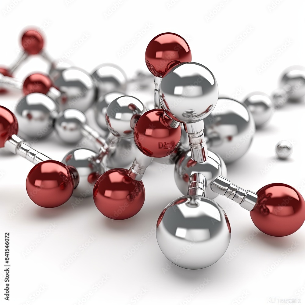 Poster stylish molecules on white background for science and technology generative ai