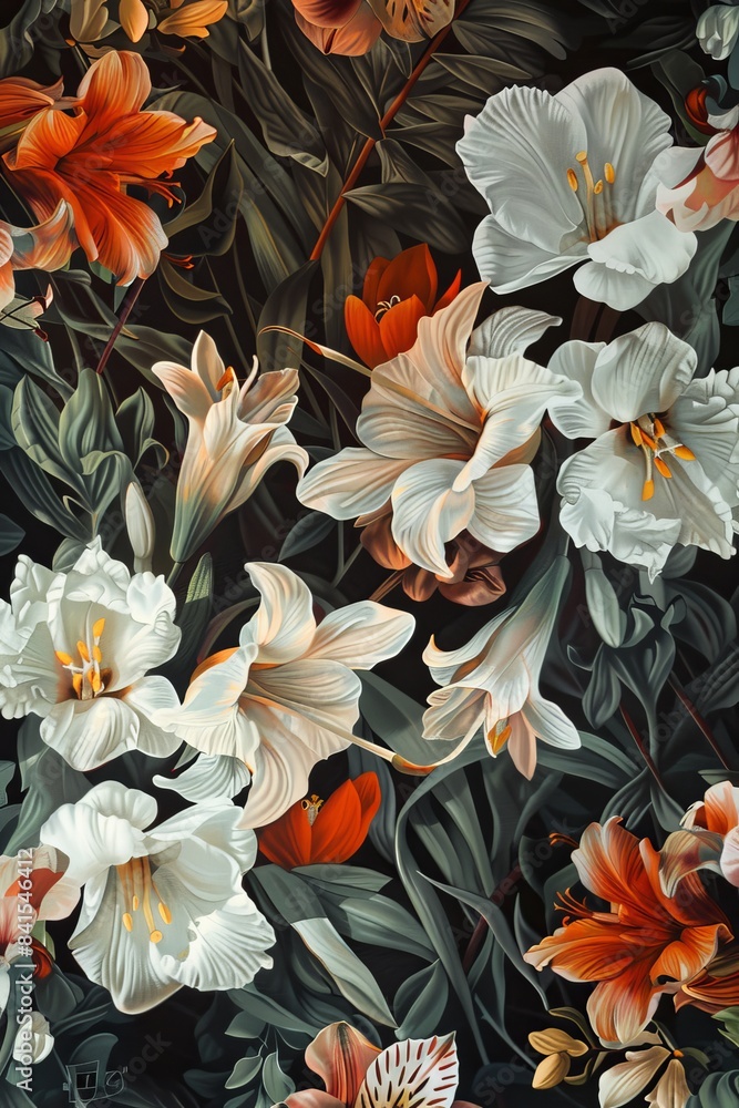 Poster vibrant spring pattern for design inspiration generative ai
