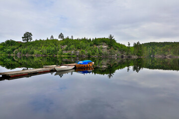Norway landscape on a cloudy summer day