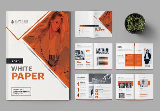 White Paper Brochure Template Layout