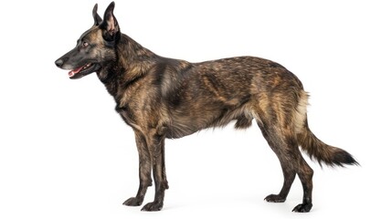 Dutch Shepherd full body clearly photo on white background , 