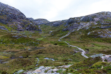 Norway landscape on a cloudy summer day
