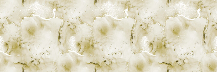 Gold Marble Ink Grunge. Gold Oil Paint. Marble Ink Background. Bright Seamless Background. Grain Alcohol Ink Grunge. Light Glitter Background. Fluid White Texture. Gold White Seamless Template.