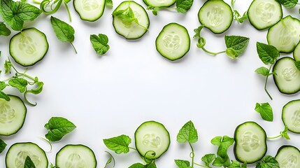 Vibrant Cucumber Border Highlighting Natural Beauty and Fine Details