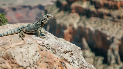 Lizard resting on a rock in the Grand Canyon