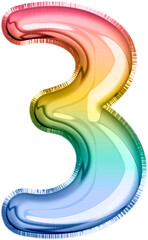 Rainbow Metallic Balloon Number 3