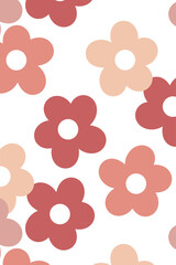 Pink floral seamless patterned transparent png