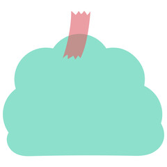 Green cloud shaped reminder note sticker design element