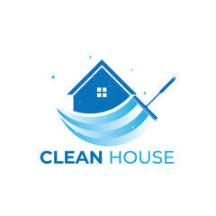 House Cleaning Logo Design. Vector Illustration with Minimalist Concept