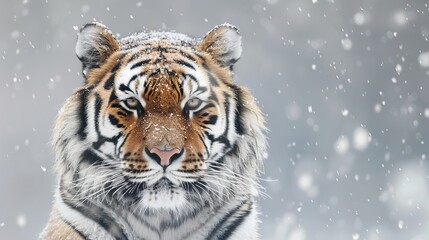 Siberian tiger Panthera tigris altaica detail portrait. Generative Ai