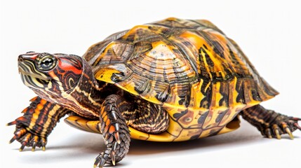 Obraz premium Eastern Box Turtle full body clearly photo on white background ,