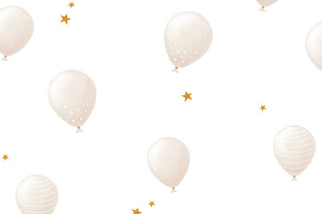 Obraz premium Pink balloon patterned background png cute hand drawn style