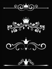 vintage border elements set, Decorative Ornate Elements