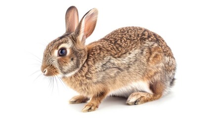 Obraz premium Eastern Cottontail full body clearly photo on white background ,