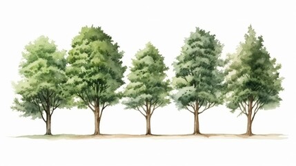 Obraz premium Tree with watercolor style isolated on white background