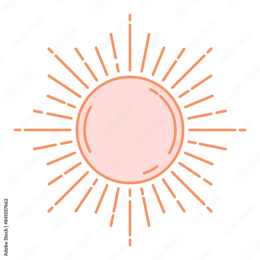 Canvas Prints Simple sun png clipart, mystic line art style for planner, transparent background