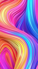 Fototapeta premium Colorful liquid wavy background. 3d rendering,