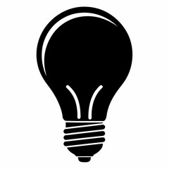 Light bulb black silhouette illustration