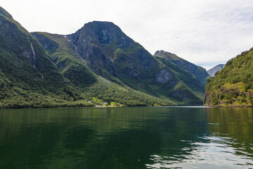 Fototapeta premium Norway Aurlang fjord on a cloudy summer day