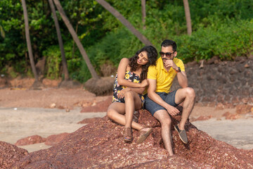 Fototapeta premium couple on the beach