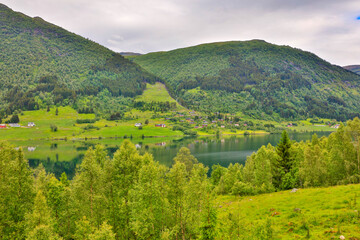 Obraz premium Norway landscape on a cloudy summer day