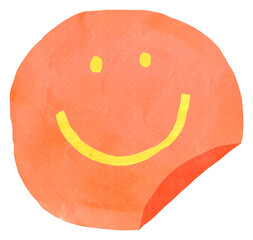 Smiling face png cute paper cut icon, transparent background