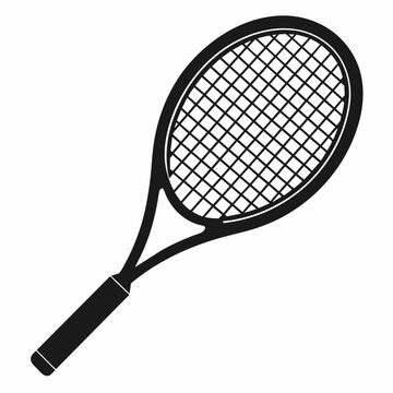 recommend clip art: Tennis racket black silhouette illustration