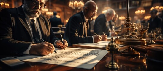 legal advisors and entrepreneurs brainstorm information about the details of the Contract agreement