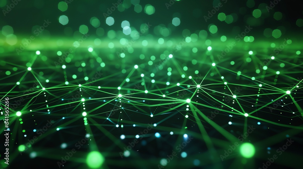 Poster glowing green circuit board. computer technology. 3d rendering.