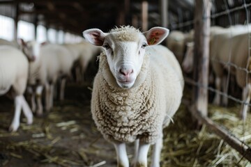 Obraz premium Livestock on the Farm: A Glimpse of Rural Life