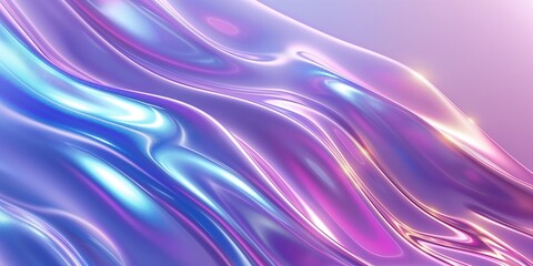 Obraz premium Abstract background with translucent, flowing shapes in pastel purple and blue tones. Tech, science, and beauty concept. Banner with copy space.