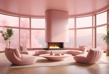 Photo modern style conceptual interior room 3d illustration