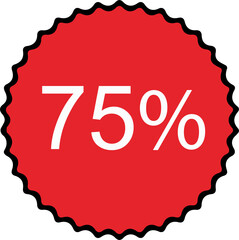 Red logo with black border 75% off