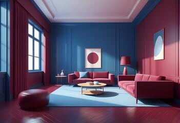 Photo modern style conceptual interior room 3d illustration
