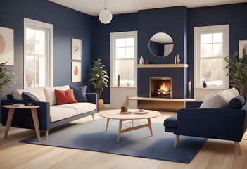 Photo modern style conceptual interior room 3d illustration