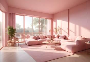 Fototapeta premium Photo modern style conceptual interior room 3d illustration